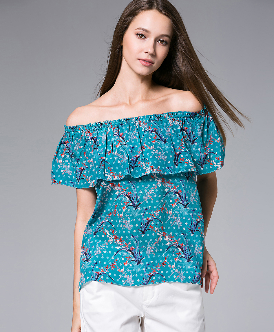 Tops - Printed silk crepe top